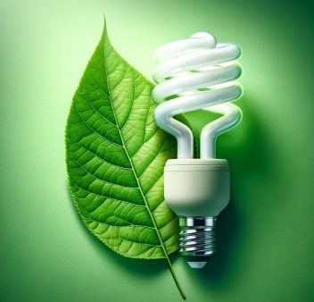 leaf and lightbulb leaf and lightbulb